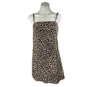 NEW Abercrombie & Fitch Brown Black Leopard Sleeveless Cami Mini A-Line Romper M